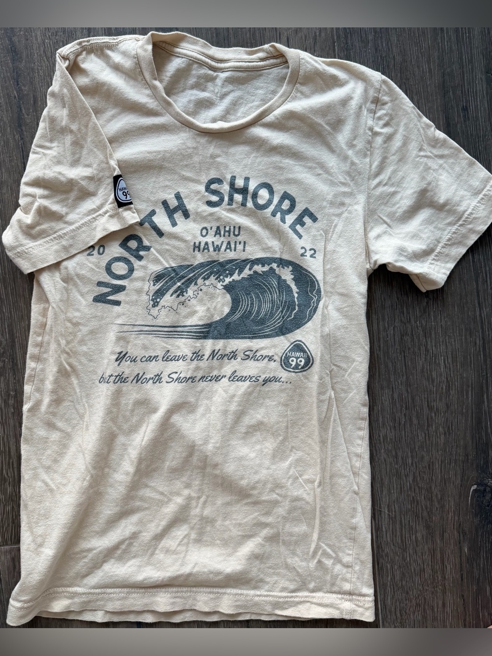 Unlisted Cream North Shore Oahu Wave Graphic Tee